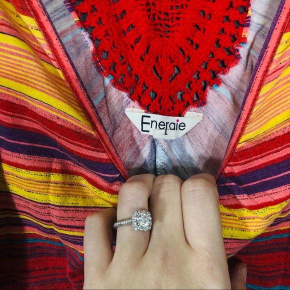 .🌸5/$25🌸Energie Stripped Sleeveless Blouse Large - Picture 6 of 12